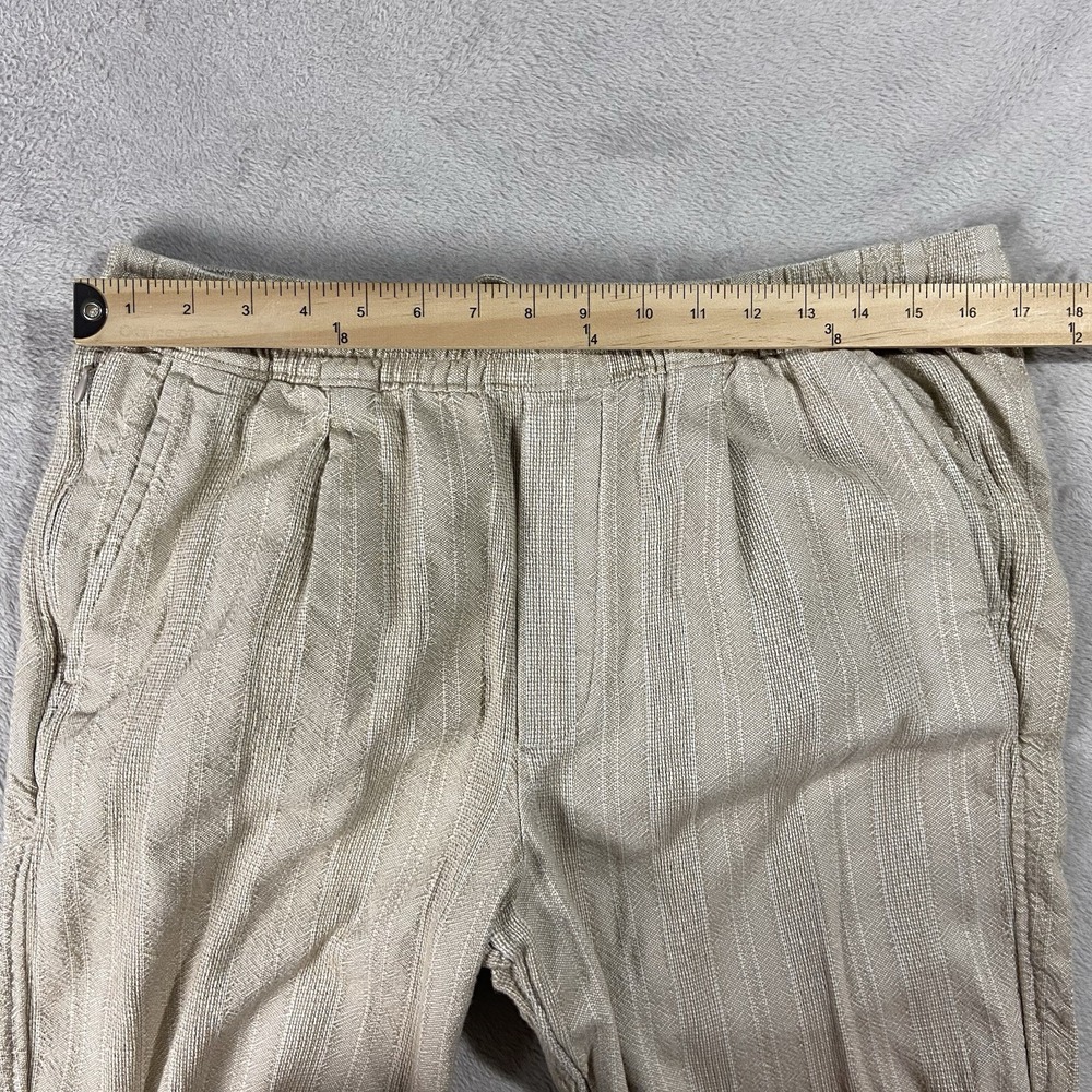 Abercrombie Fitch 100% Cotton Loose Fit Elastic Waist Pants Ivory Women's L Long - Picture 8 of 13